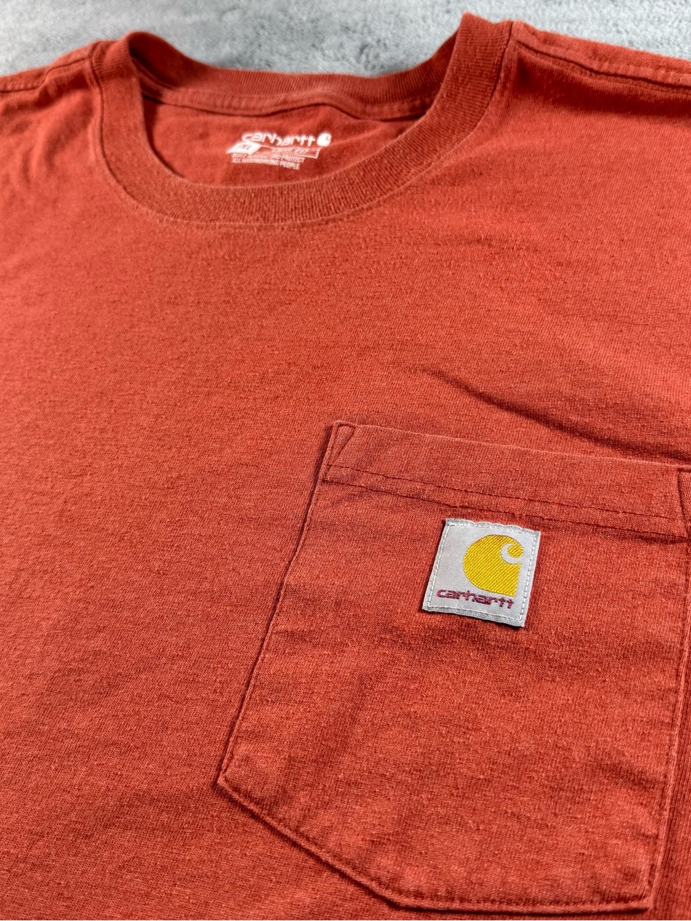 Carhartt Loose Fit Heavyweight Pocket T Shirt Mens Size 2XL Orange Heather
